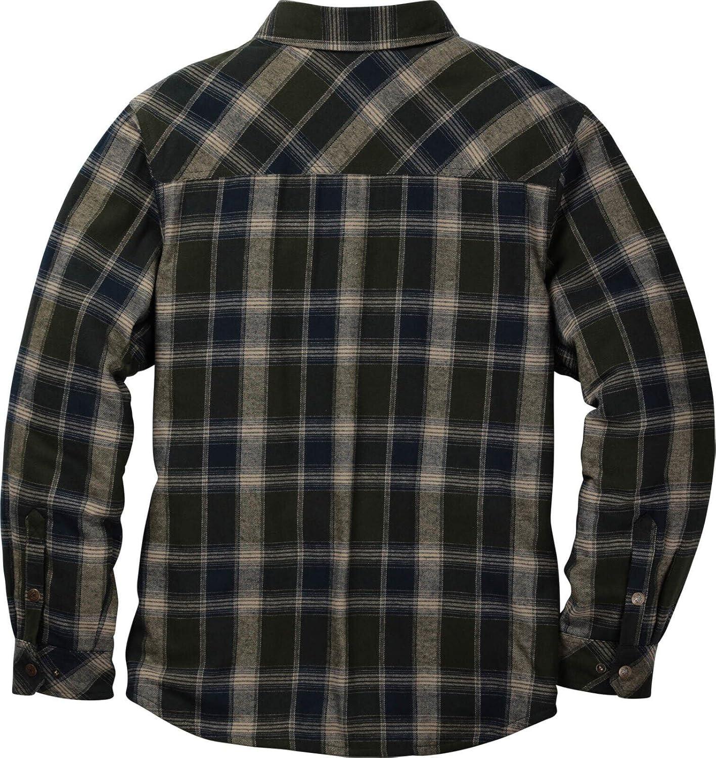 imageLegendary Whitetails Mens Thermal Lined Shirt Jacket Plaid Flannel Polyfill InsulatedBarnwood Balsam Plaid