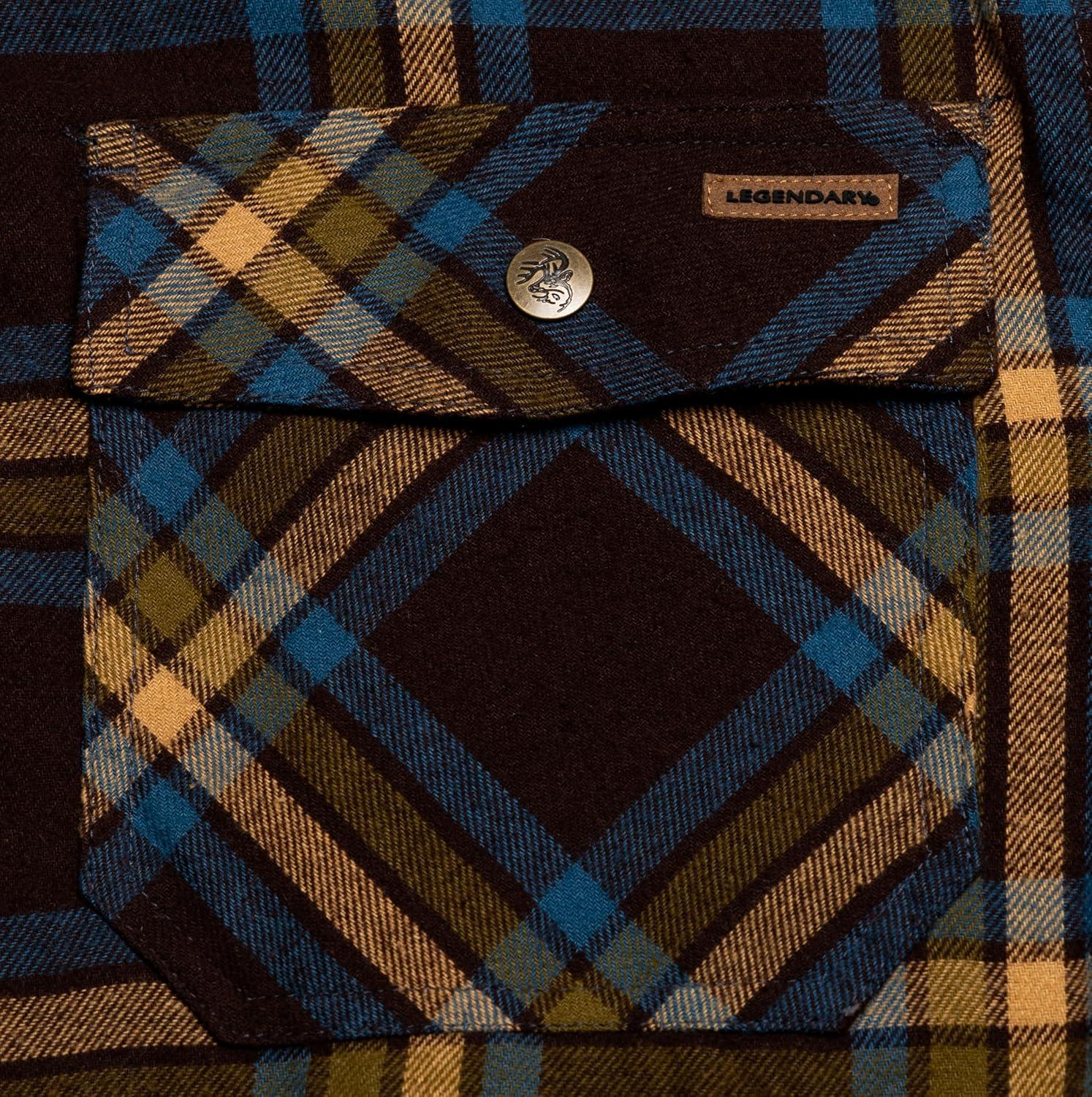 imageLegendary Whitetails Mens Thermal Lined Shirt Jacket Plaid Flannel Polyfill InsulatedPrairie Plaid