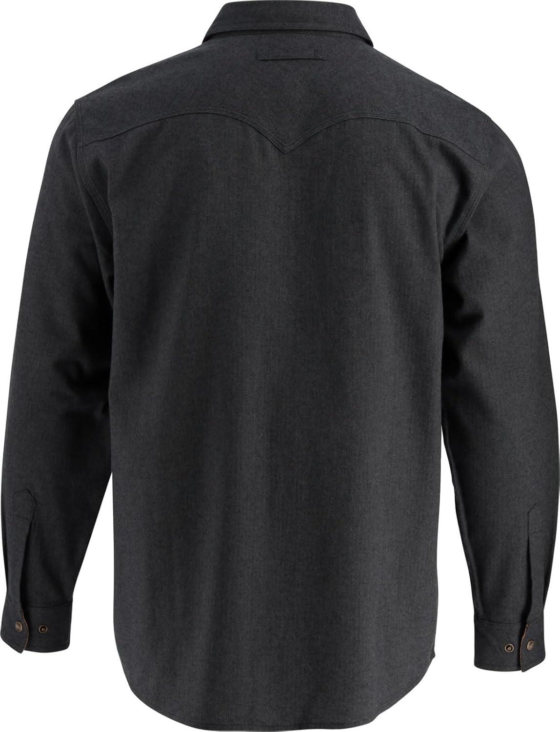 imageLegendary Whitetails Mens Western Flannel Shirt Button Up Brushed CottonBlack Herringbone