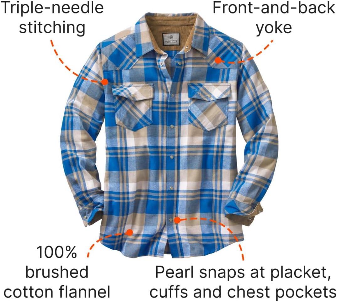 imageLegendary Whitetails Mens Western Flannel Shirt Button Up Brushed CottonLiberty Range Plaid
