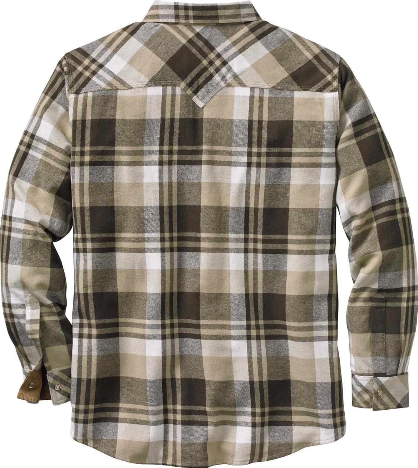 imageLegendary Whitetails Mens Western Flannel Shirt Button Up Brushed CottonTobacco Range Plaid