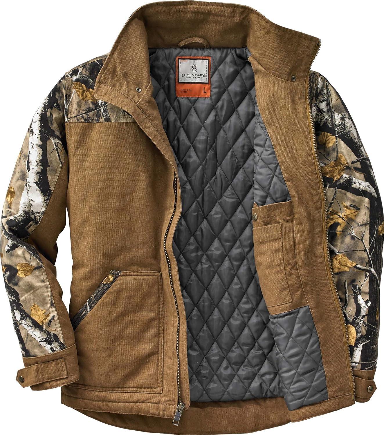 imageLegendary Whitetails Mens Winter Coat Quilted Canvas Workwear Jacket Water Repellent InsulatedBarley