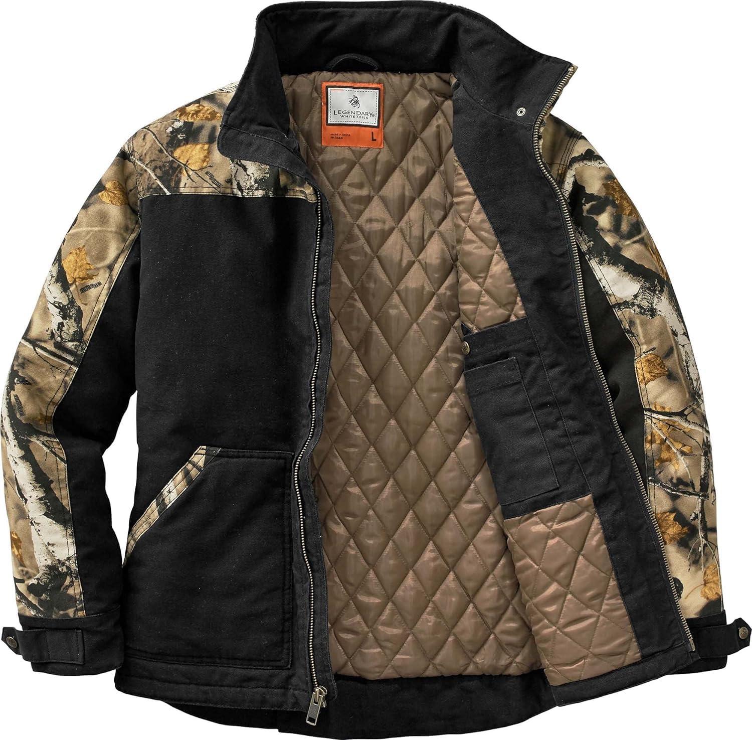 imageLegendary Whitetails Mens Winter Coat Quilted Canvas Workwear Jacket Water Repellent InsulatedBlack