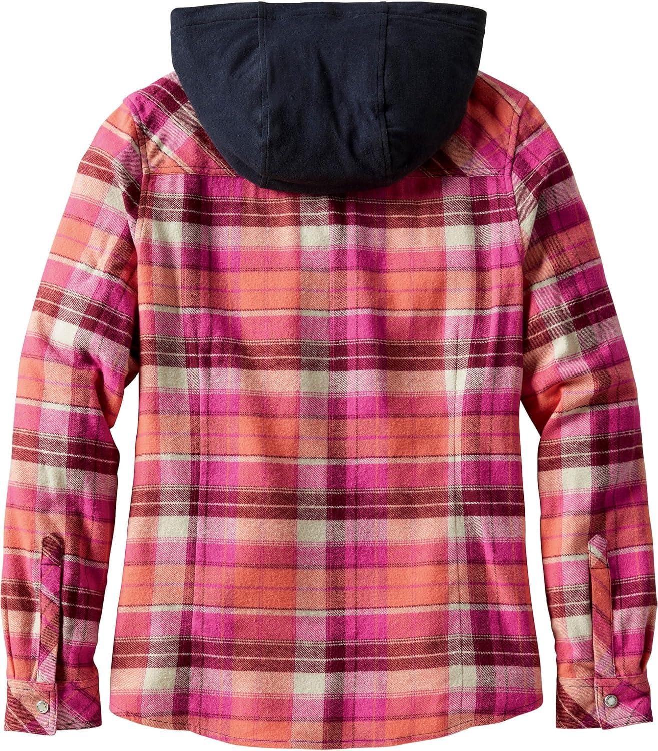 imageLegendary Whitetails Womens Flannel Shirt Hooded Heavyweight Stretch Button UpFusion Plaid