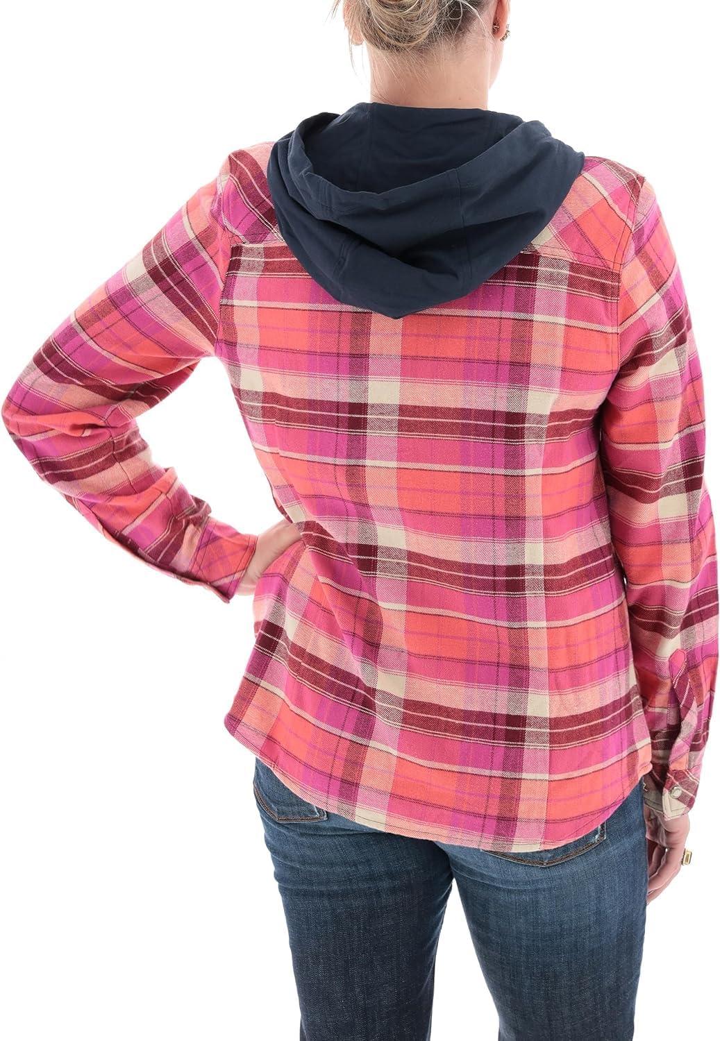 imageLegendary Whitetails Womens Flannel Shirt Hooded Heavyweight Stretch Button UpFusion Plaid