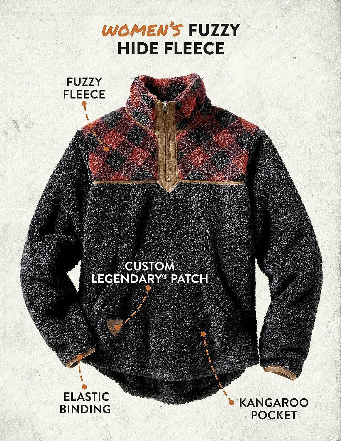 imageLegendary Whitetails Womens Fuzzy Hide Fleece Pullover 14 ZipBuffalo Plaid