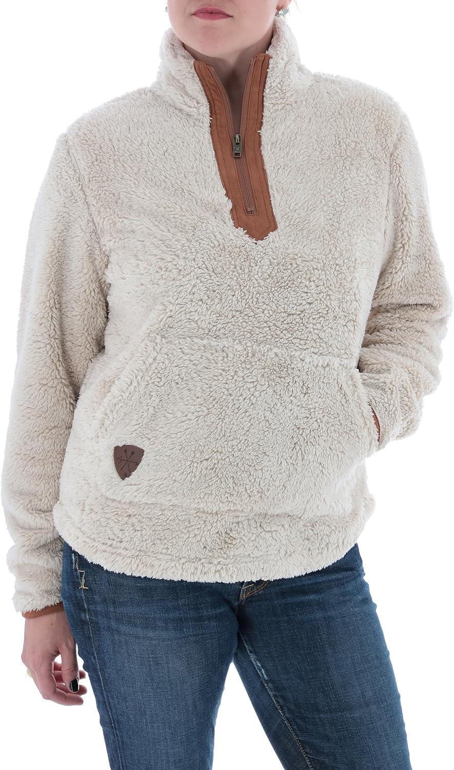 imageLegendary Whitetails Womens Fuzzy Hide Fleece Pullover 14 ZipWinter Heather