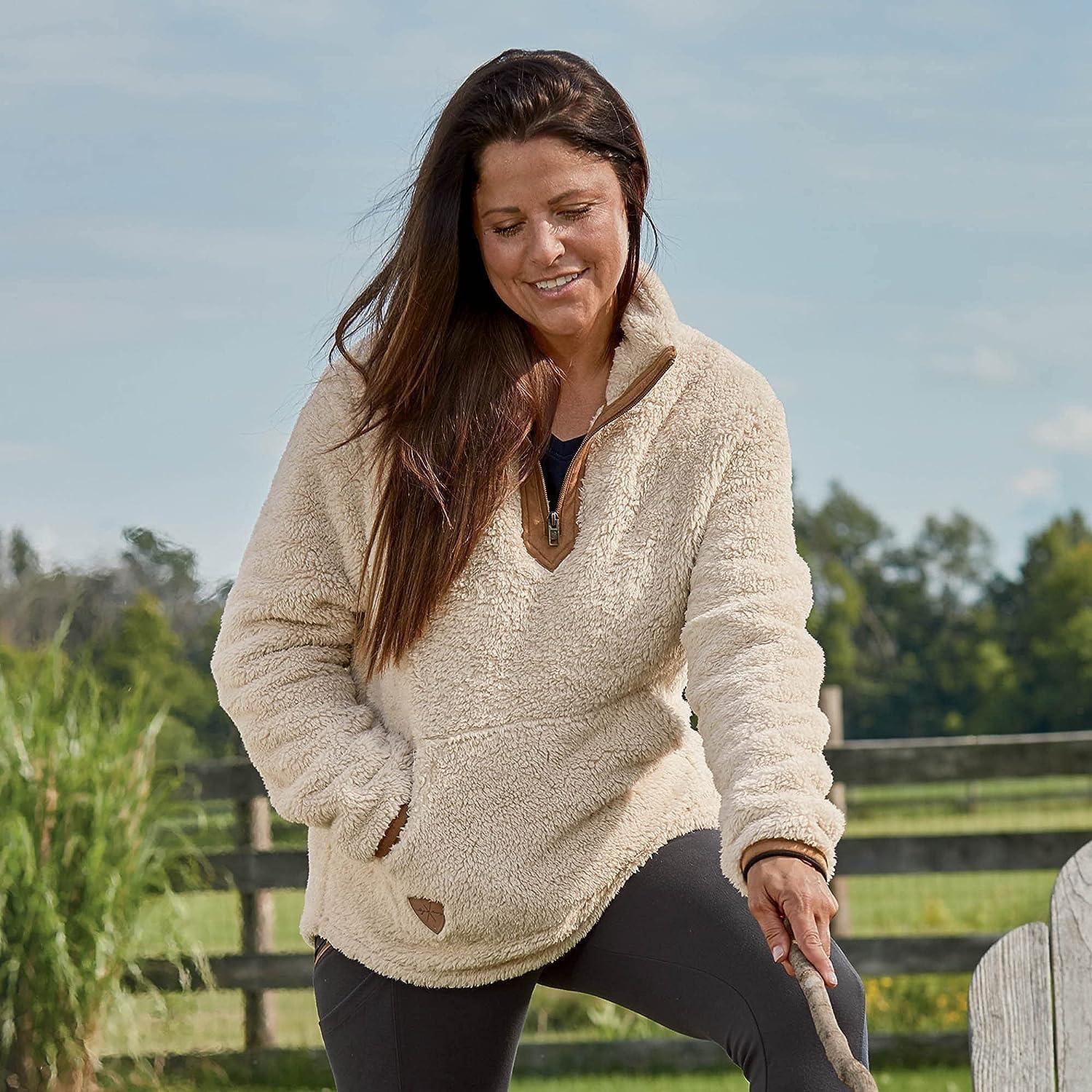 imageLegendary Whitetails Womens Fuzzy Hide Fleece Pullover 14 ZipWinter Heather