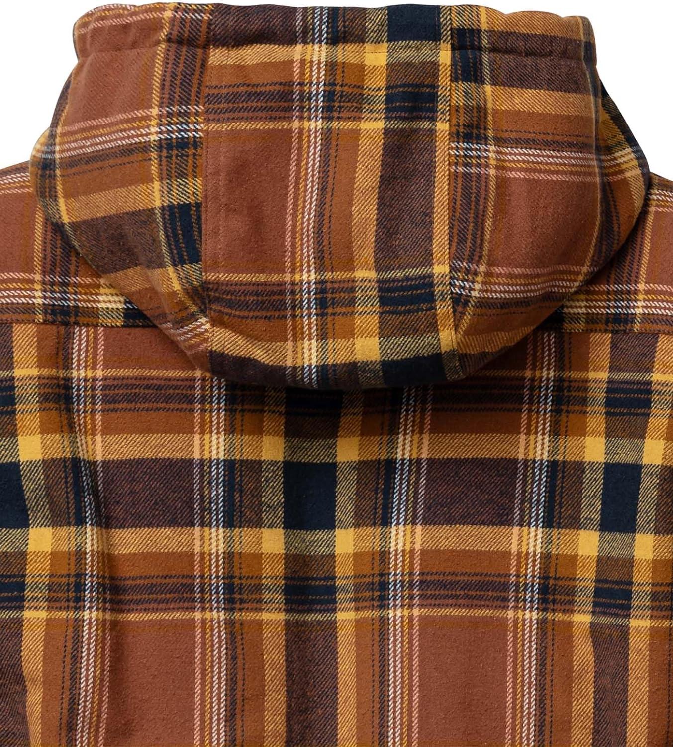 imageLegendary Whitetails Womens Hooded Shacket Berber Lined Shirt Jacket with Drawstring HoodLake Cabin Plaid