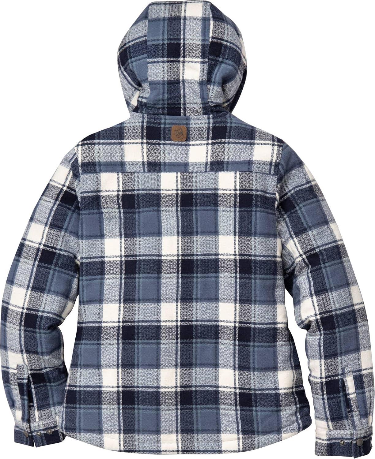 imageLegendary Whitetails Womens Hooded Shacket Berber Lined Shirt Jacket with Drawstring HoodMidnight Moon Plaid