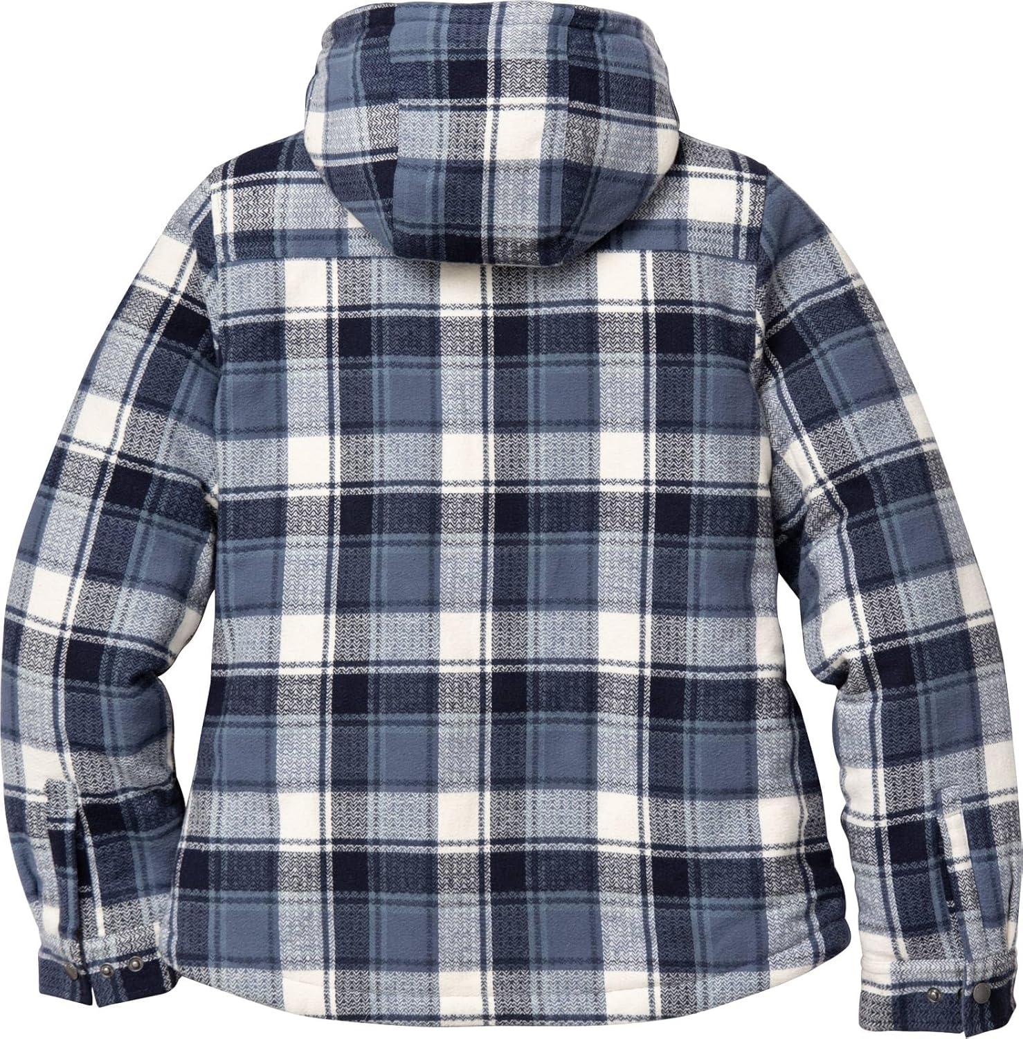 imageLegendary Whitetails Womens Hooded Shacket Berber Lined Shirt Jacket with Drawstring HoodMidnight Moon Plaid