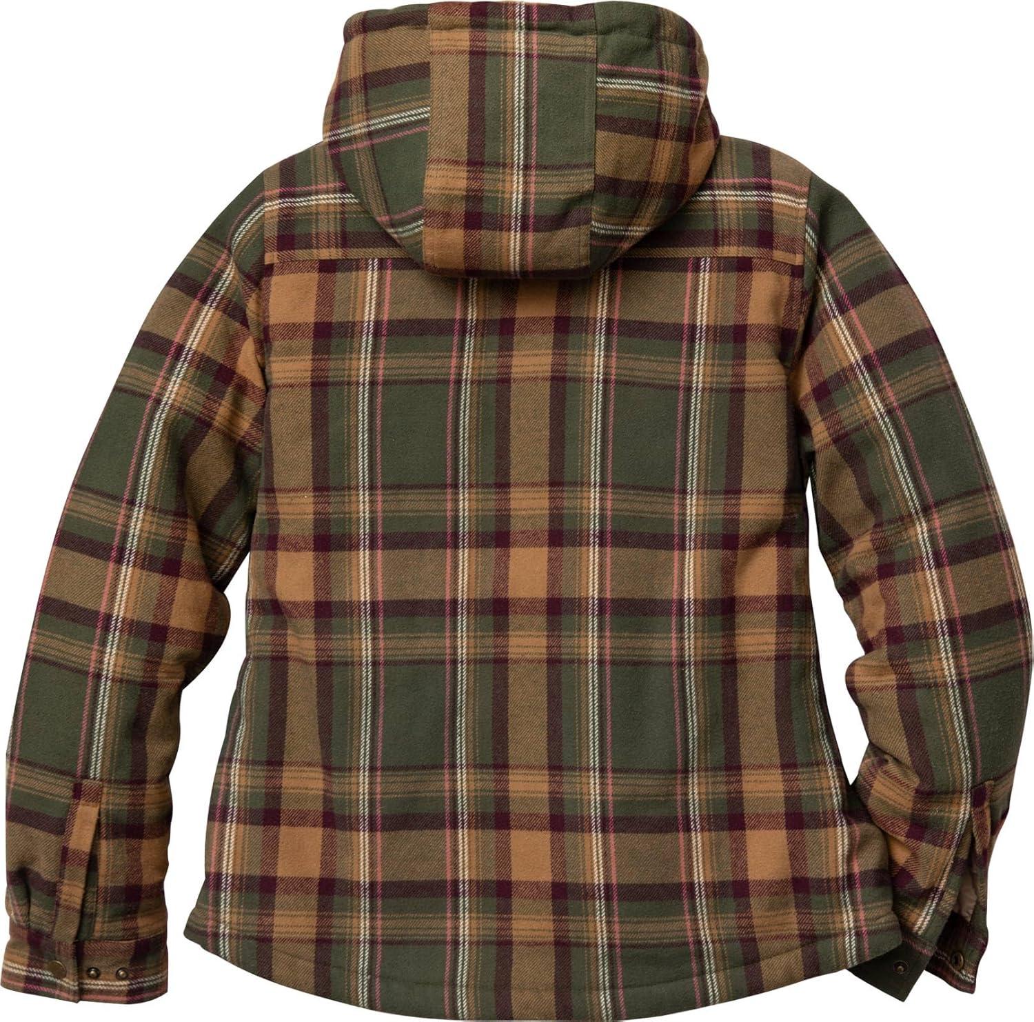 imageLegendary Whitetails Womens Hooded Shacket Berber Lined Shirt Jacket with Drawstring HoodMossy Meadows