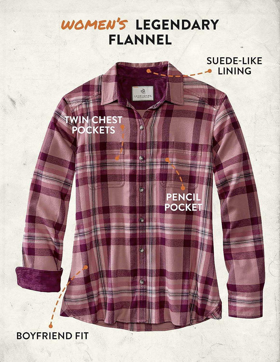 imageLegendary Whitetails Womens Legendary Comfort Fit Flannel ShirtFrosted Rose Plaid