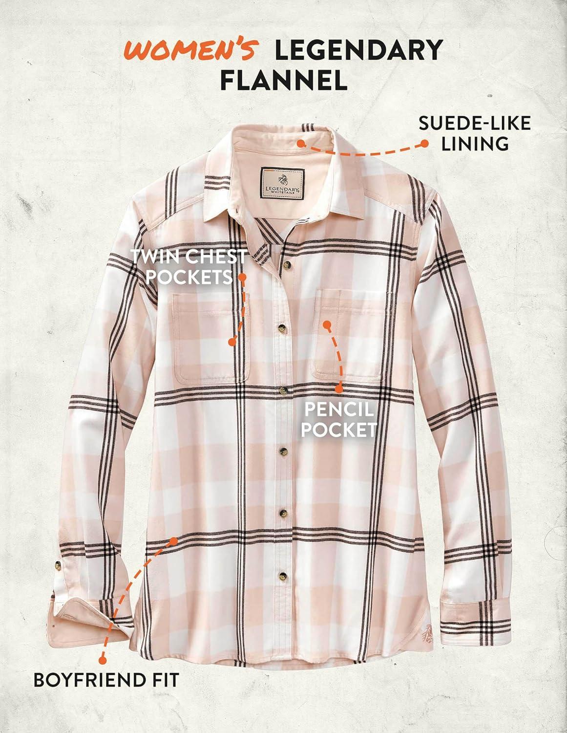 imageLegendary Whitetails Womens Legendary Comfort Fit Flannel ShirtSilver Peony Plaid