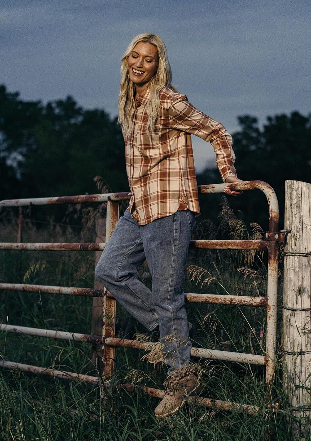 imageLegendary Whitetails Womens Legendary Comfort Fit Flannel ShirtVintage Cottage Spice Plaid