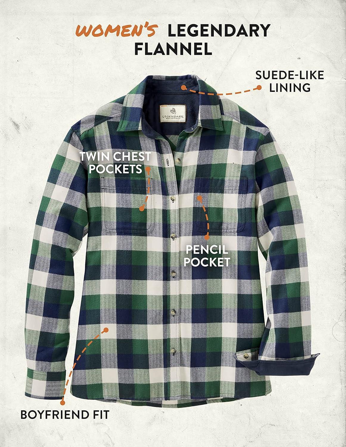 imageLegendary Whitetails Womens Legendary Comfort Fit Flannel ShirtWintergreen Buffalo Check