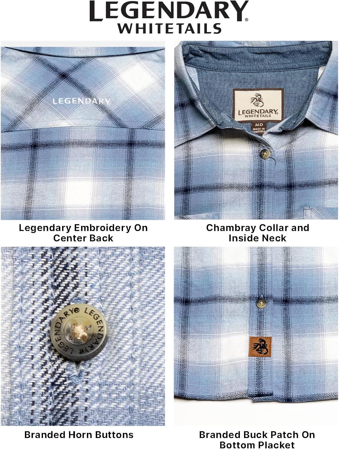 imageLegendary Whitetails Womens Long Sleeve Plaid Flannel Button Up Shirt 100 CottonBaby Blues Plaid