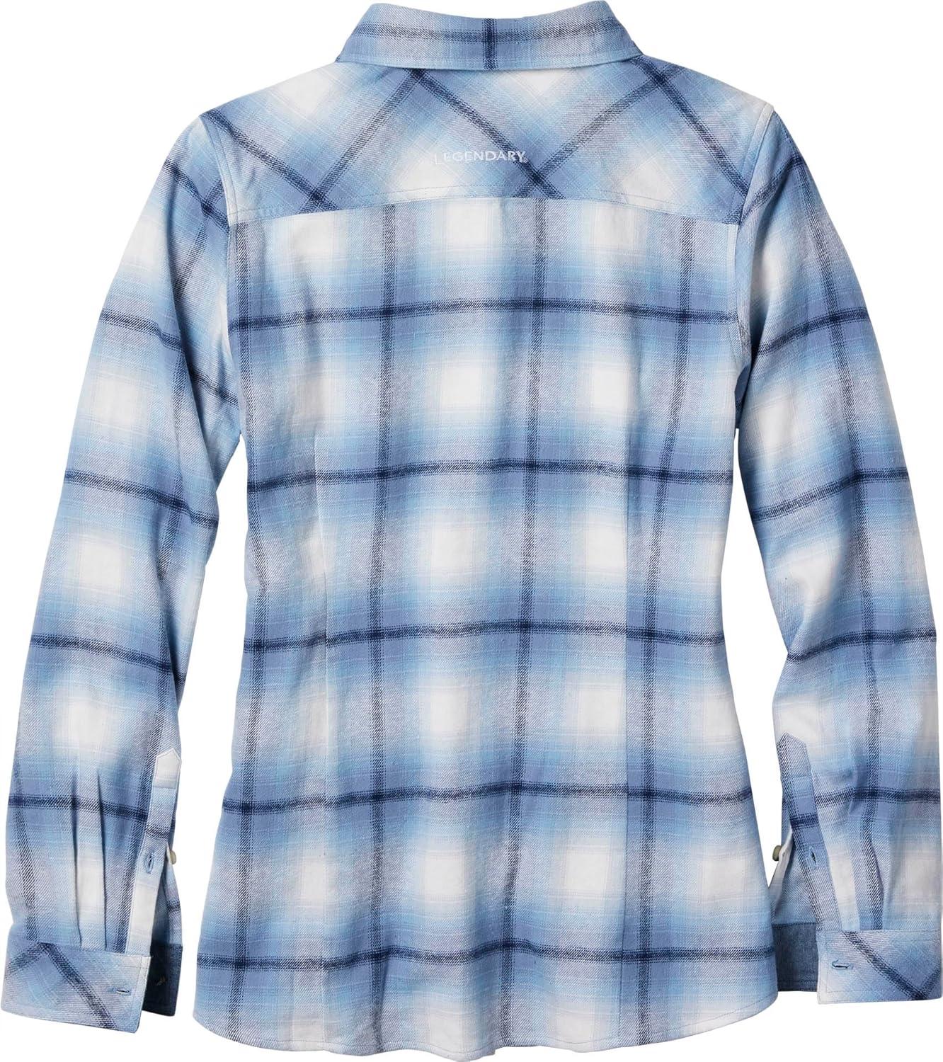 imageLegendary Whitetails Womens Long Sleeve Plaid Flannel Button Up Shirt 100 CottonBaby Blues Plaid