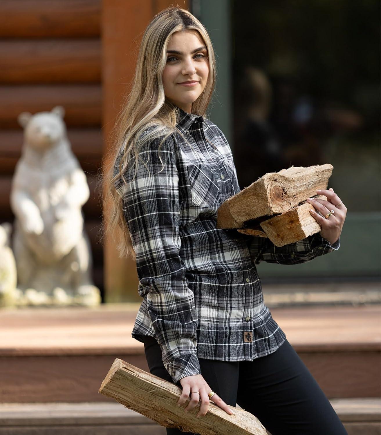 imageLegendary Whitetails Womens Long Sleeve Plaid Flannel Button Up Shirt 100 CottonConstellation Plaid