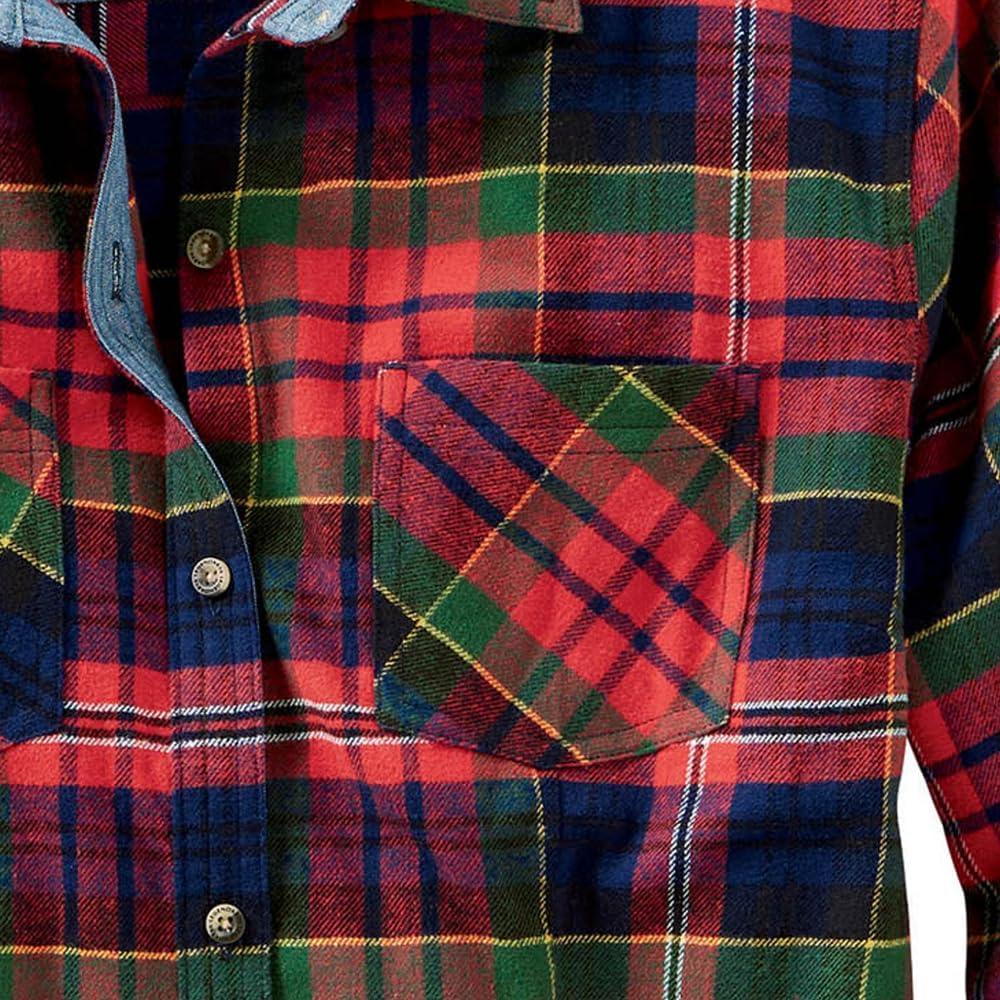 imageLegendary Whitetails Womens Long Sleeve Plaid Flannel Button Up Shirt 100 CottonHolly Berry