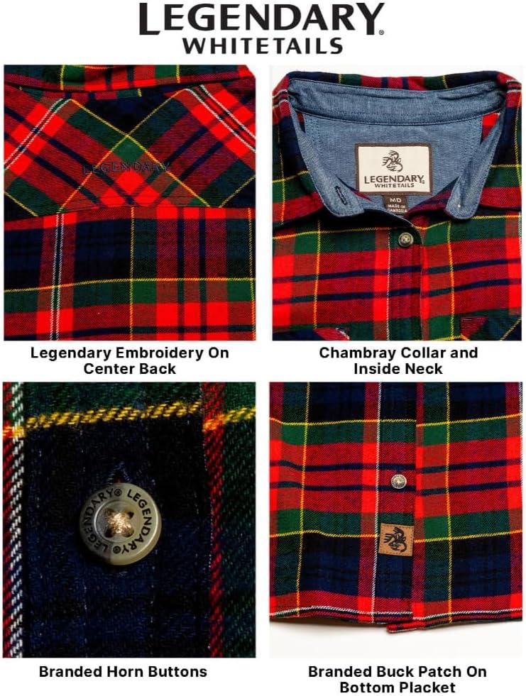 imageLegendary Whitetails Womens Long Sleeve Plaid Flannel Button Up Shirt 100 CottonHolly Berry