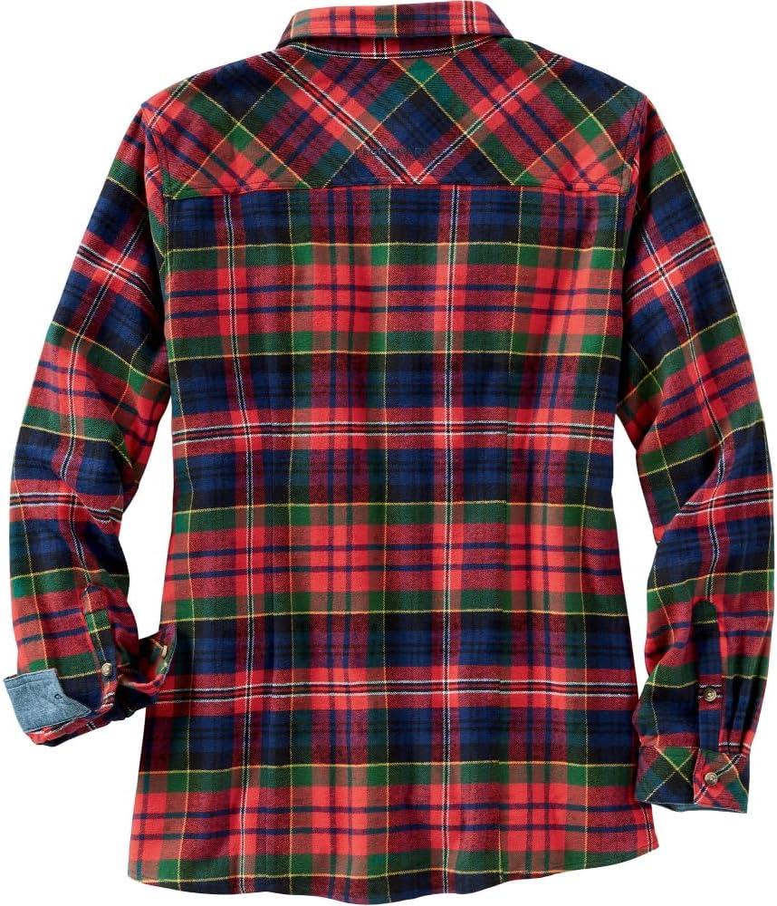 imageLegendary Whitetails Womens Long Sleeve Plaid Flannel Button Up Shirt 100 CottonHolly Berry