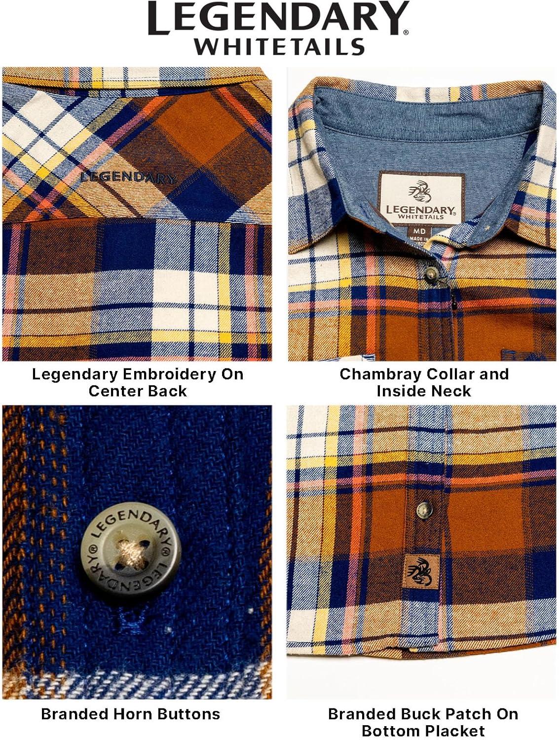 imageLegendary Whitetails Womens Long Sleeve Plaid Flannel Button Up Shirt 100 CottonRoyal Blue Plaid