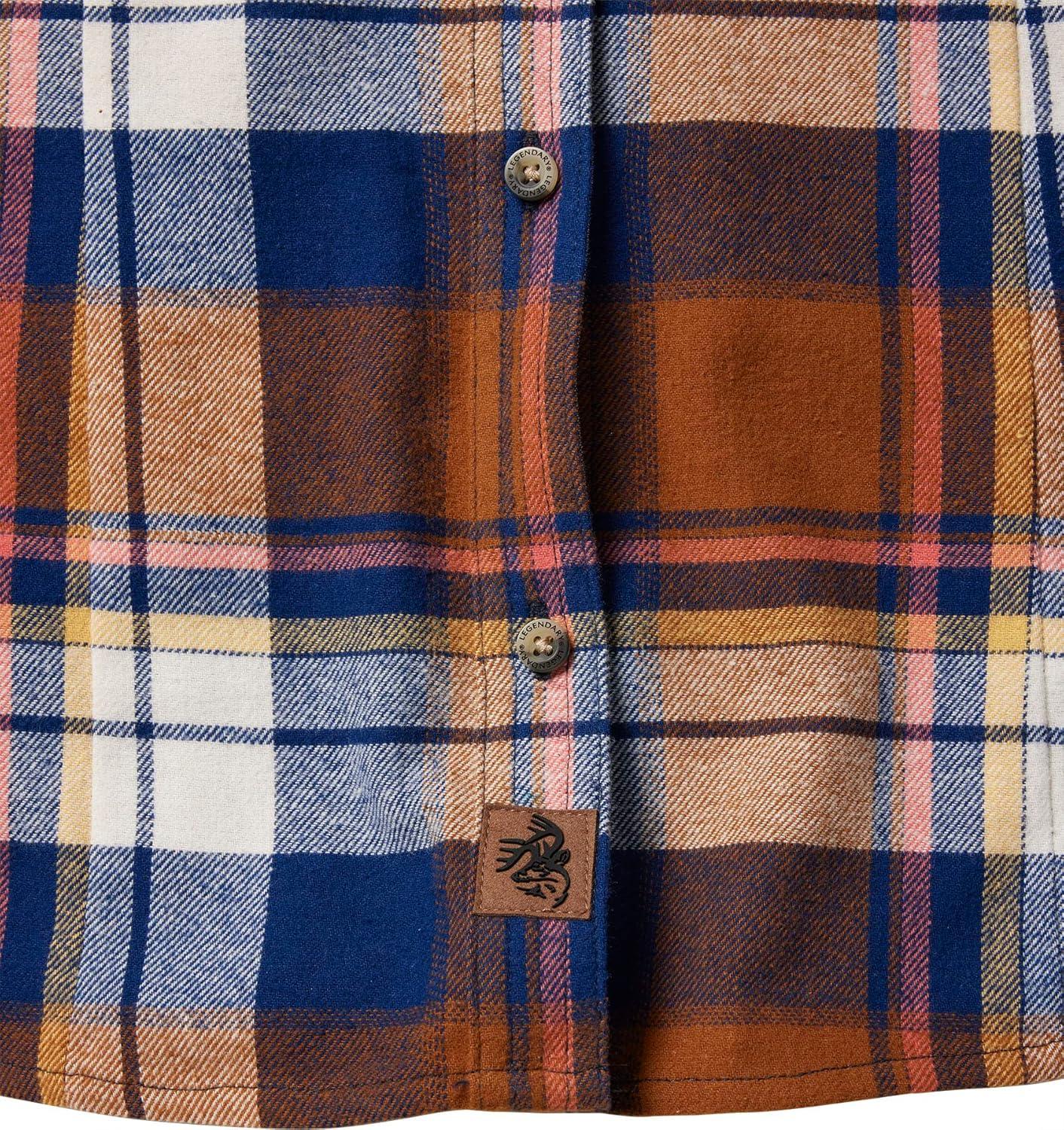 imageLegendary Whitetails Womens Long Sleeve Plaid Flannel Button Up Shirt 100 CottonRoyal Blue Plaid