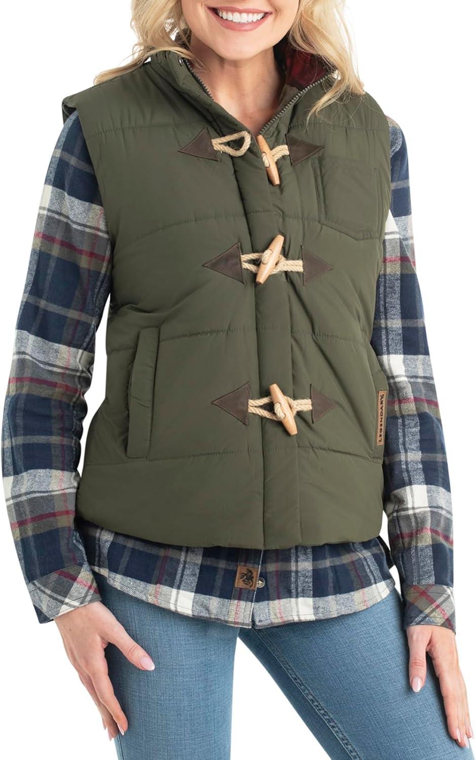 imageLegendary Whitetails Womens Quilted Toggle Puffer VestArmy