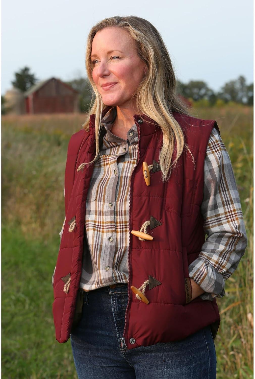 imageLegendary Whitetails Womens Quilted Toggle Puffer VestRusty Maroon