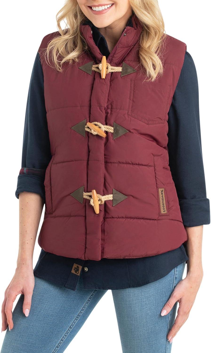 imageLegendary Whitetails Womens Quilted Toggle Puffer VestRusty Maroon