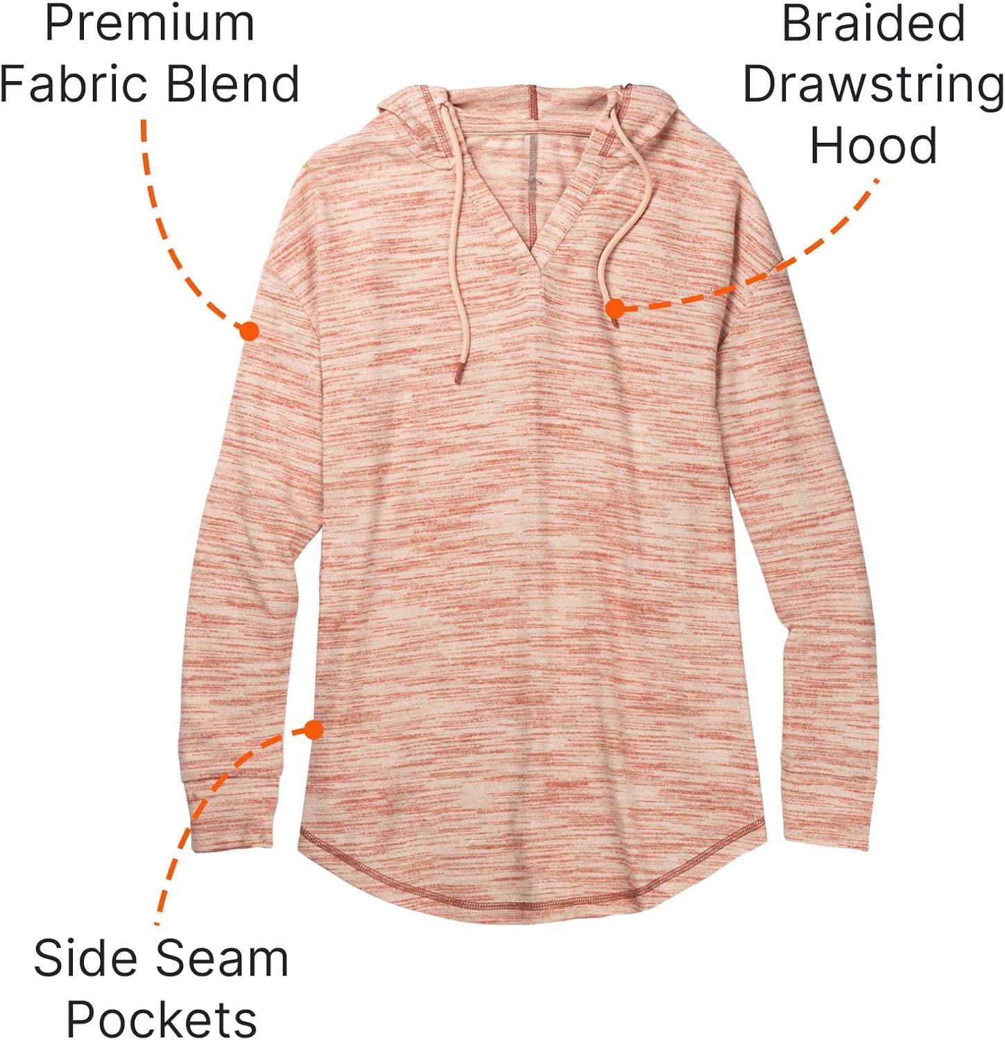 imageLegendary Whitetails Womens Space Dye Knit VNeck Pullover Hoodie TopMineral Red Space Dye