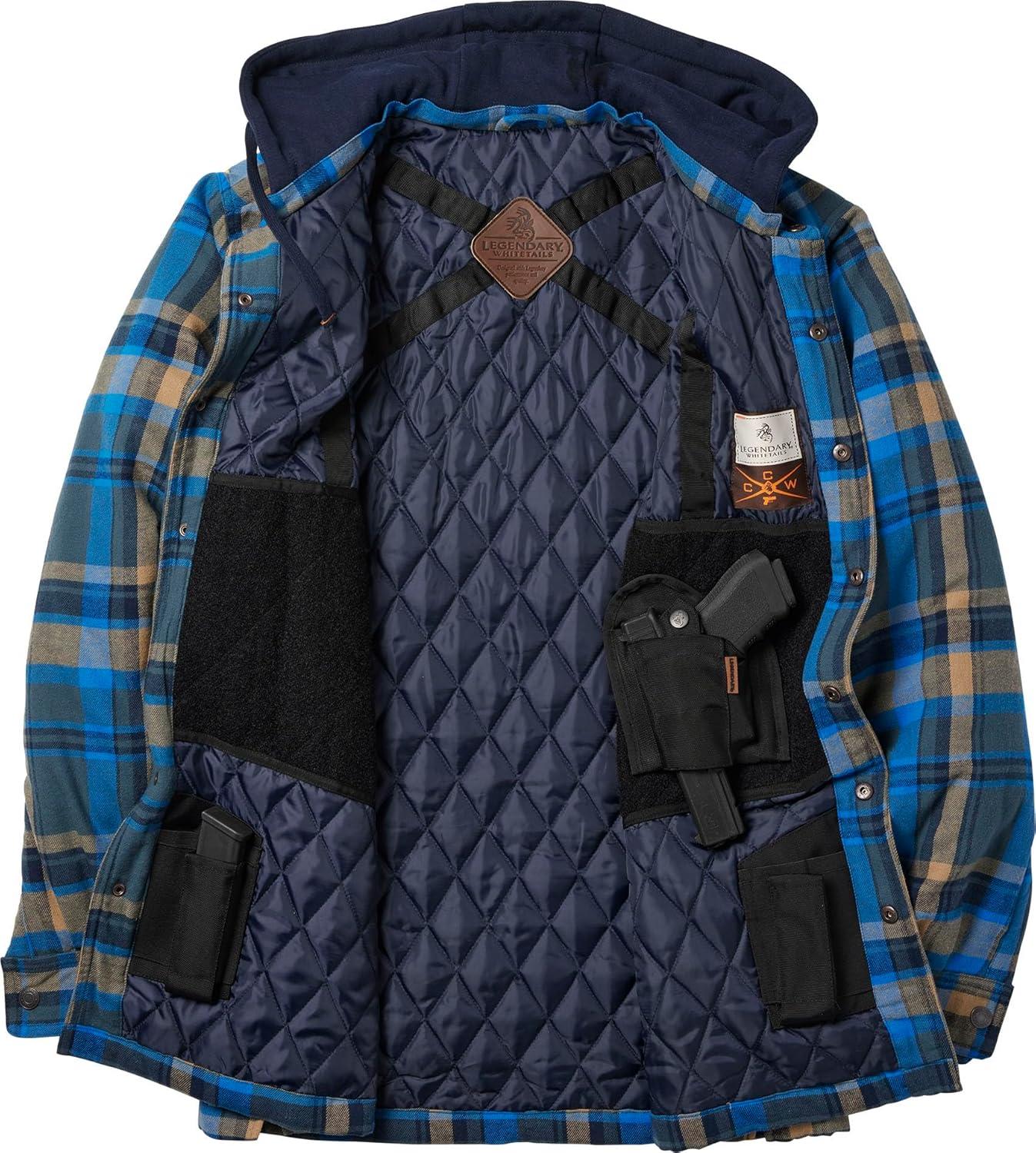 imageLegendary Whitetails mens Concealed Carry Maplewood Hooded Shirt JacketSlate Hatchet Plaid