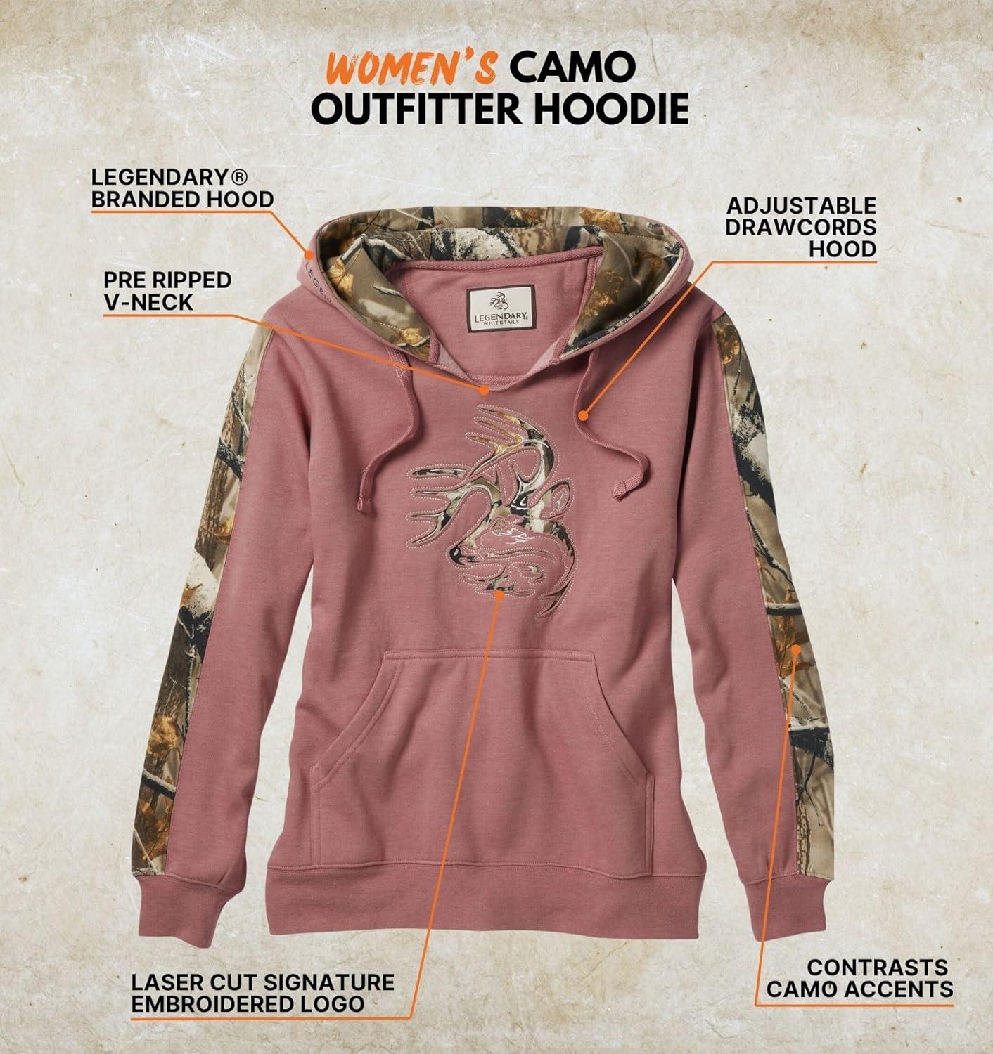 imageLegendary Whitetails womens Camo Outfitter HoodieAsh Rose Heather