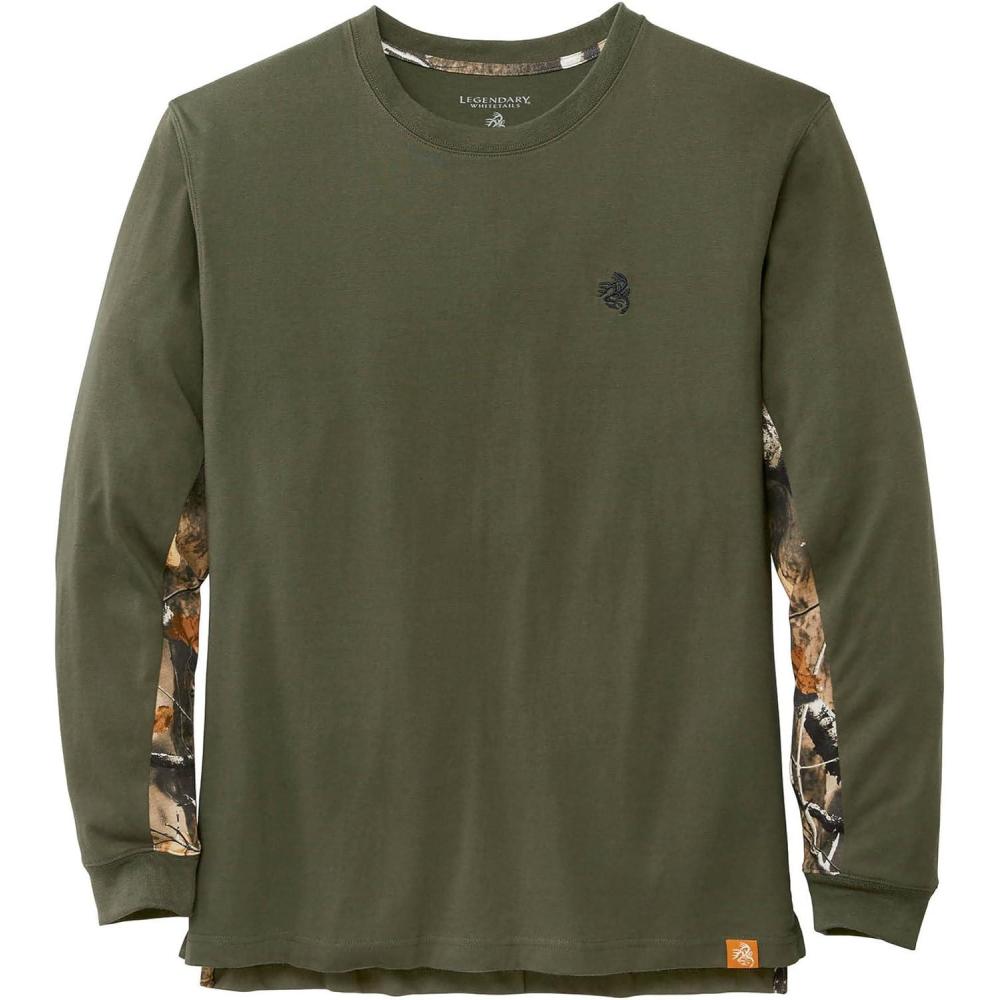 imageLegendary Whitetails Mens Backcountry Long Sleeve Camo Tshirt  Casual Crewneck Pullover Regular FitArmy