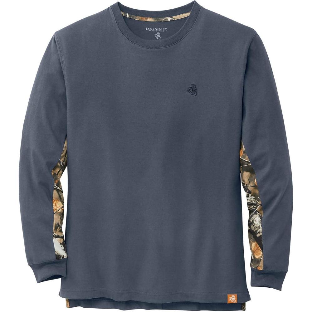 imageLegendary Whitetails Mens Backcountry Long Sleeve Camo Tshirt Casual Crewneck Pullover Regular FitOmbre Blue
