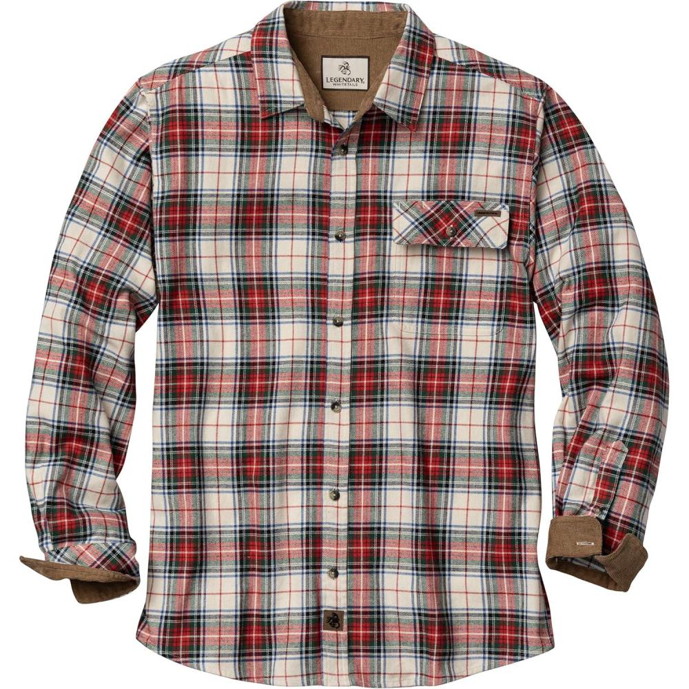imageLegendary Whitetails Mens Flannel Shirt Long Sleeve Button Down 100 CottonAlpine Celebration Plaid