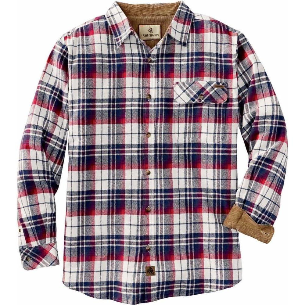imageLegendary Whitetails Mens Flannel Shirt Long Sleeve Button Down 100 CottonAmericana Plaid