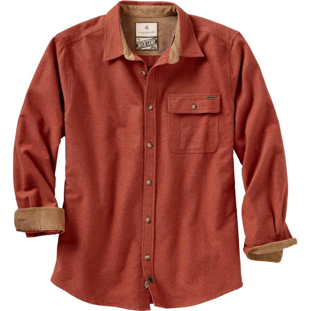 imageLegendary Whitetails Mens Flannel Shirt Long Sleeve Button Down 100 CottonBarnwood Heather