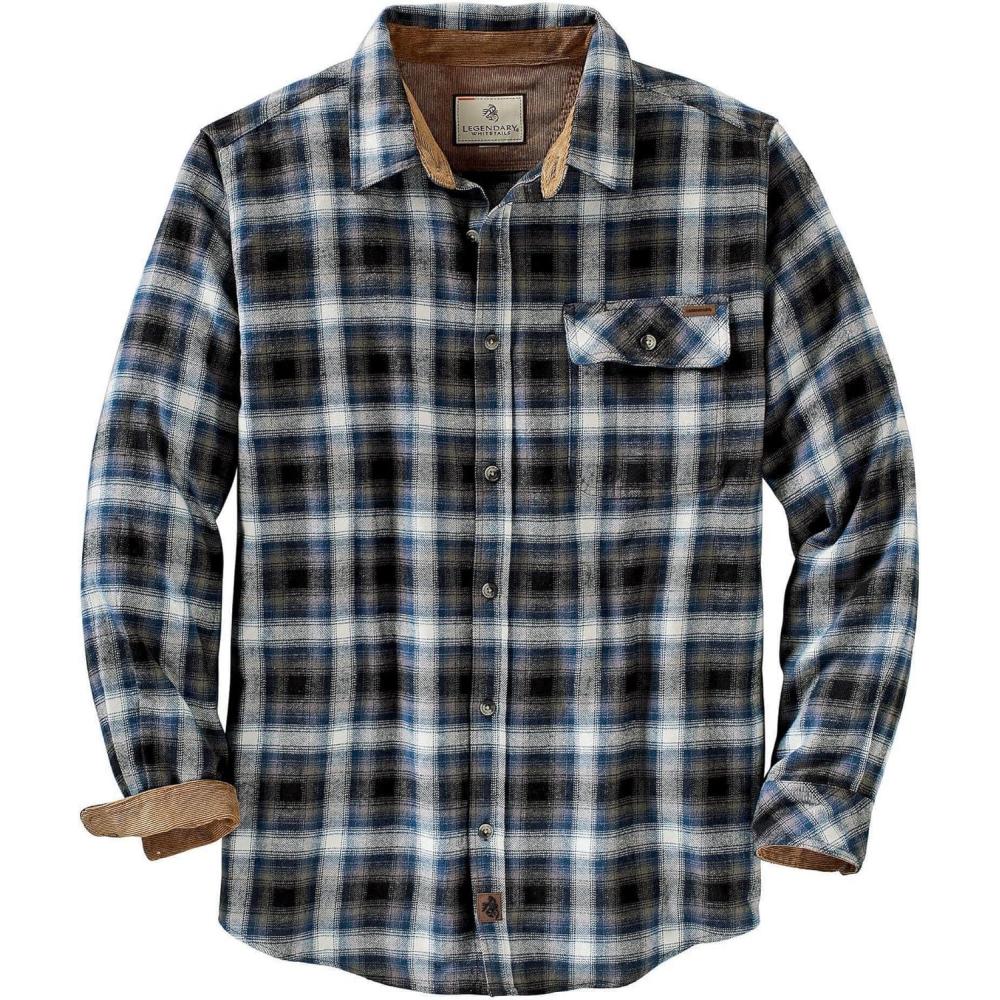 imageLegendary Whitetails Mens Flannel Shirt Long Sleeve Button Down 100 CottonBirch Poseidon Plaid
