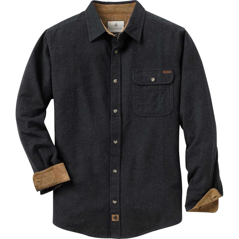 imageLegendary Whitetails Mens Flannel Shirt Long Sleeve Button Down 100 CottonBlack Heather