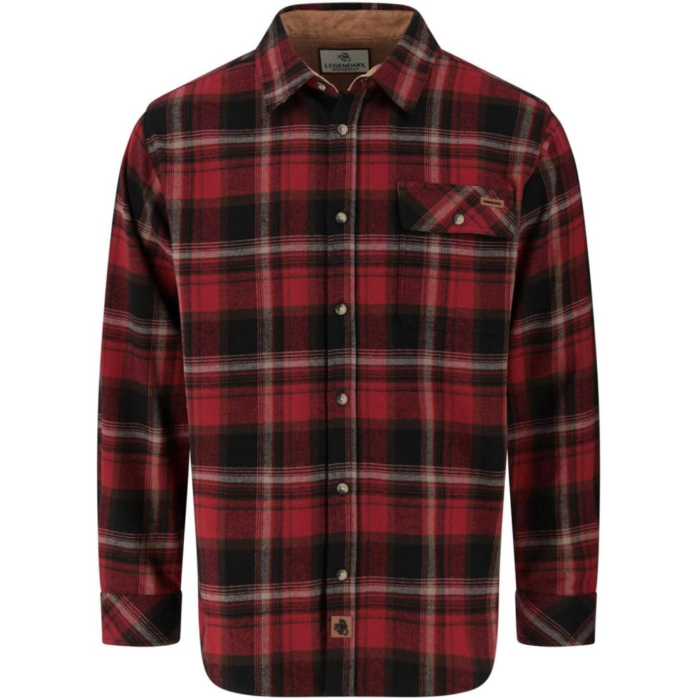 imageLegendary Whitetails Mens Flannel Shirt Long Sleeve Button Down 100 CottonBuck Forest Plaid