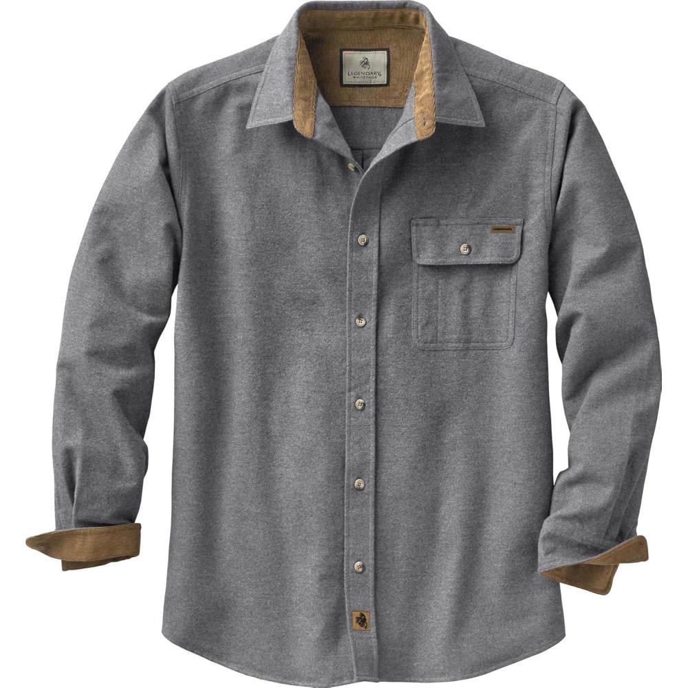 imageLegendary Whitetails Mens Flannel Shirt Long Sleeve Button Down 100 CottonCharcoal Heather