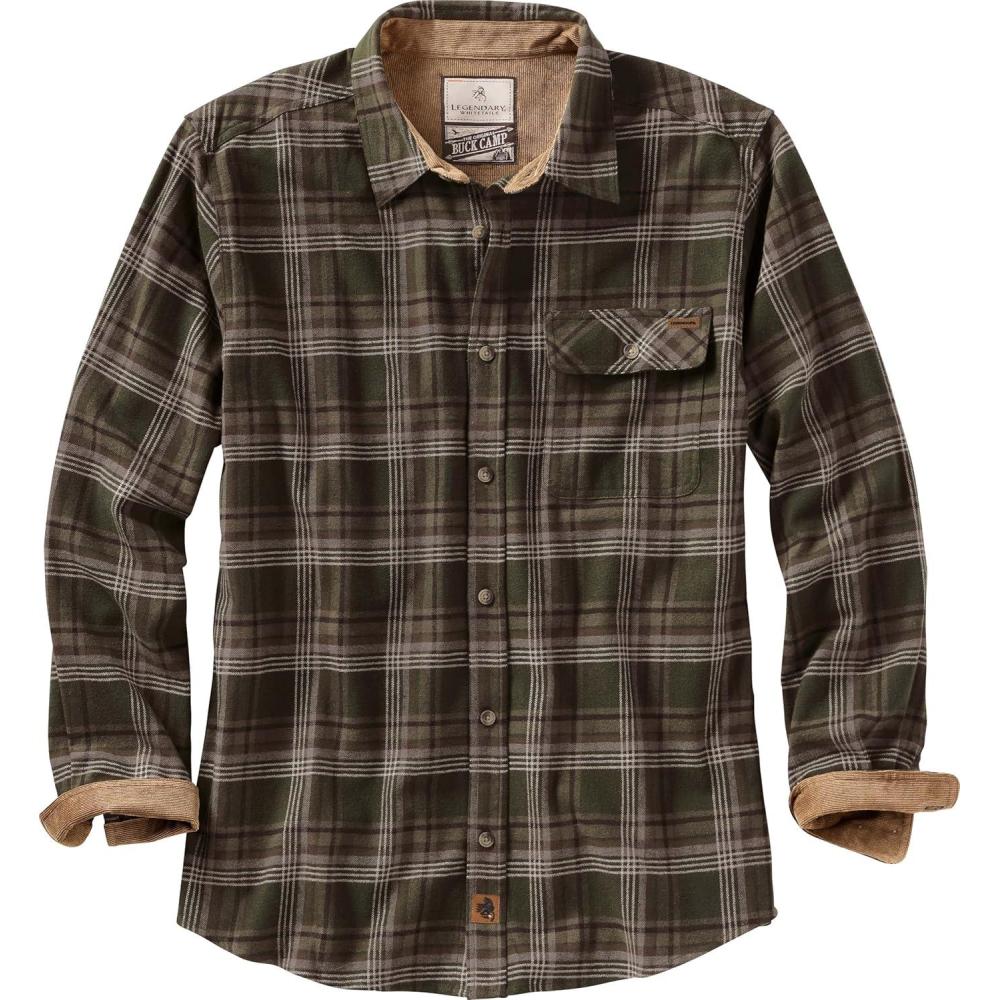 imageLegendary Whitetails Mens Flannel Shirt Long Sleeve Button Down 100 CottonForest Plaid