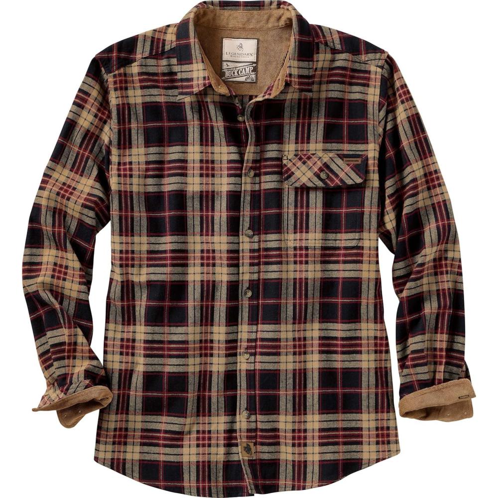 imageLegendary Whitetails Mens Flannel Shirt Long Sleeve Button Down 100 CottonFrontier Plaid