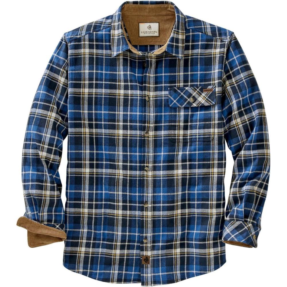 imageLegendary Whitetails Mens Flannel Shirt Long Sleeve Button Down 100 CottonLiberty Gold Plaid