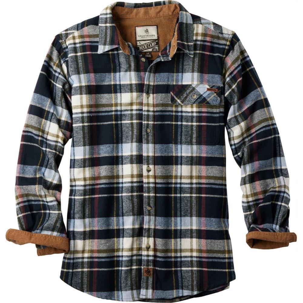 imageLegendary Whitetails Mens Flannel Shirt Long Sleeve Button Down 100 CottonMidnight Water Plaid