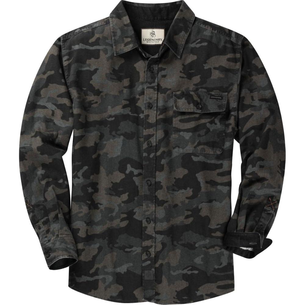 imageLegendary Whitetails Mens Flannel Shirt Long Sleeve Button Down 100 CottonNocturnal Camo