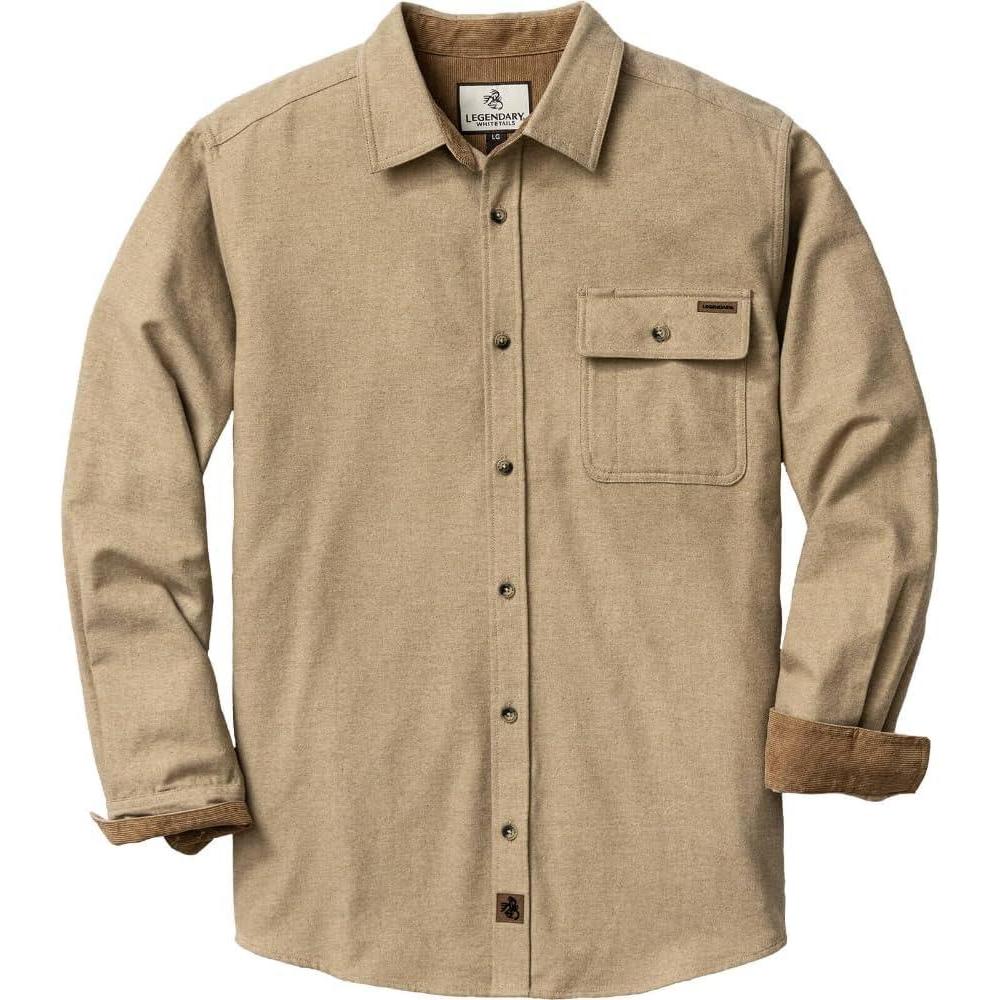 imageLegendary Whitetails Mens Flannel Shirt Long Sleeve Button Down 100 CottonSand Heather