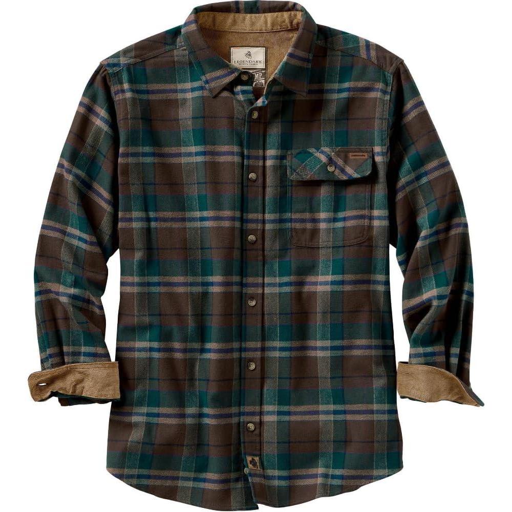 imageLegendary Whitetails Mens Flannel Shirt Long Sleeve Button Down 100 CottonSmoky Mountain Plaid